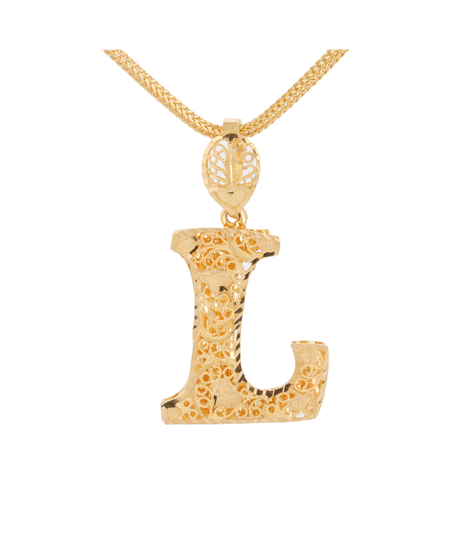 Gold Letter L Pendant Necklace – 3.69g | Bigeasy Jewellers